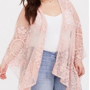 Torrid Pink Lace Ruana